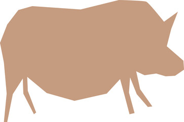 Simple Cute Pig Full Body Illustration – SVG Graphic