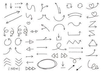 手描き矢印アイコンセット ベクターイラスト（60種）