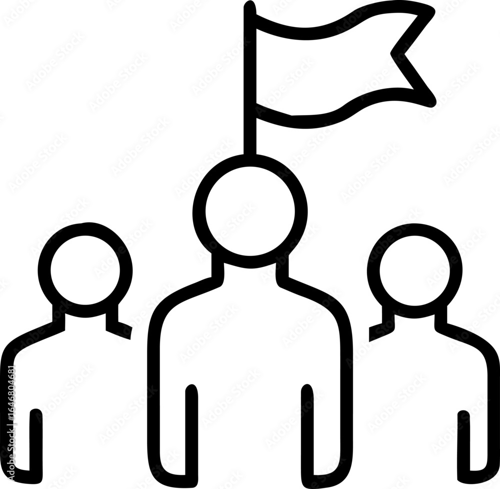Poster abstract geometric illustration representing teamwork and achieving a common objective