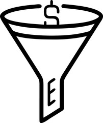 Visual representation of a business sales funnel illustrating stages of customer engagement and conversion