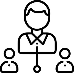 Modern team manager icon representing collaboration and leadership for business applications