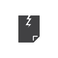 Data breach file solid icon