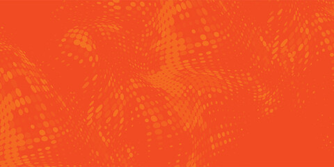 Dots halftone orange color pattern gradient texture with technology digital background. Dots pop art comics modern arts orange halftone