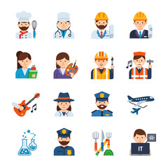 Various Professions and Occupations Flat Icons