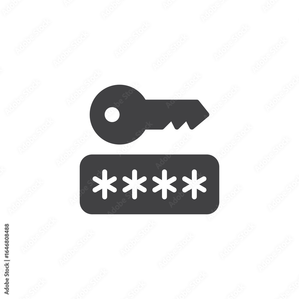 Poster security key authentication solid icon