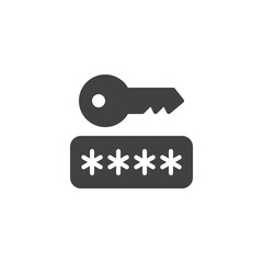 Security key authentication solid icon
