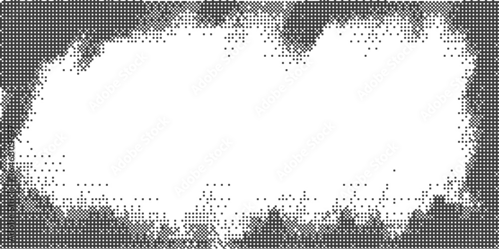 Poster pixel pattern background. bitmap textured frame. retro arcade game noisy gradient vector backdrop. a