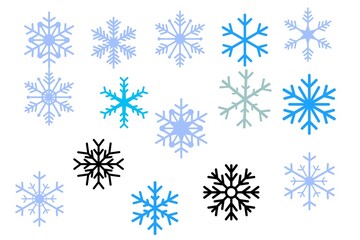 Set of snowflakes icons 