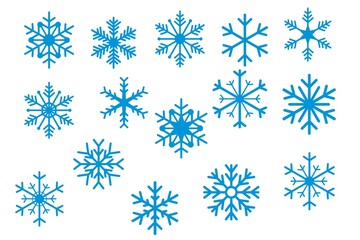 set of snowflakes icons 