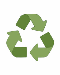 Obraz premium Green Recycling Symbol Isolated on white background 