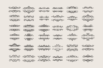 Decorative artistic floral ornament collection