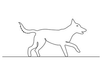Minimalist one line art drawing of a dog  vector illustration