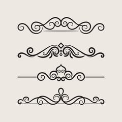 Decorative artistic floral ornament collection