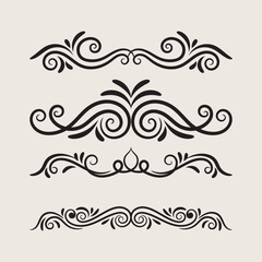 Decorative artistic floral ornament collection