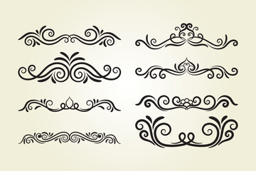 Decorative artistic floral ornament collection