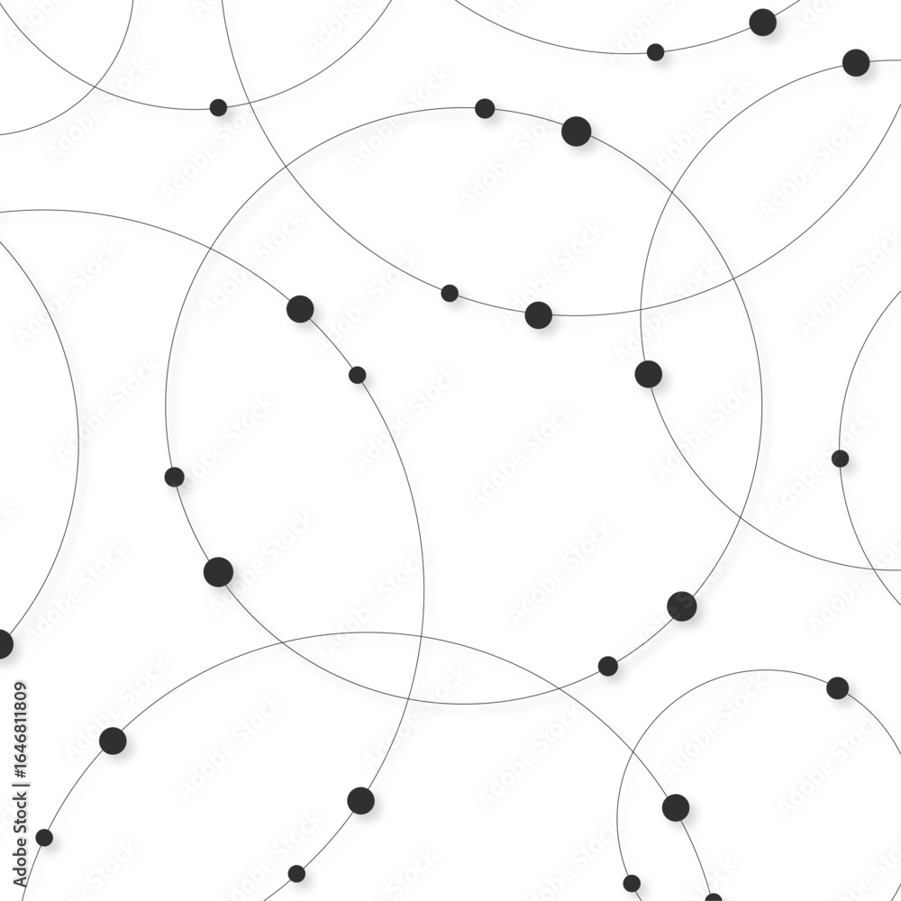 Aufkleber seamless abstract background with circles and dots at their intersection.