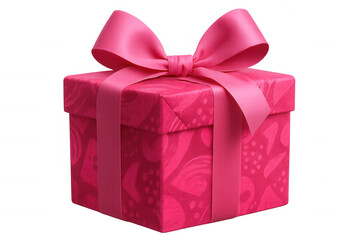 Obraz premium Pink gift box wrapped with a matching pink bow, isolated on a transparent background, perfect for various festive occasions