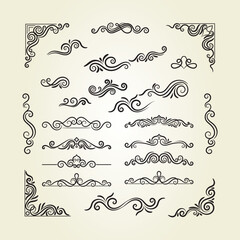 Decorative artistic floral ornament collection