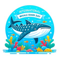 Obraz premium Whale Shark Cartoon for Children’s Design