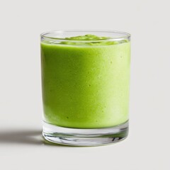 A glass filled with green smoothie