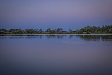 A lovely evening on the pond after sunset