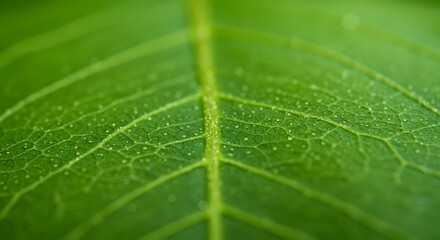 Close-Up of Leaf Veins Intricate Detail in Nature's Design