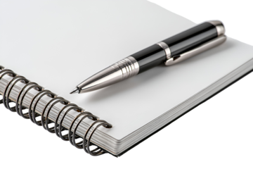 Elegant Pen on Blank Spiral Notebook Ready to Write