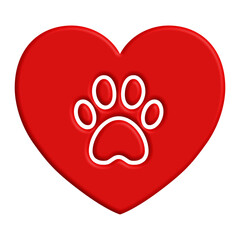 I love dogs concept with love heart symbol.