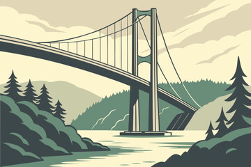 Fototapeta premium Askøy, Vestland County, Norway – Features the scenic Askøy Bridge.