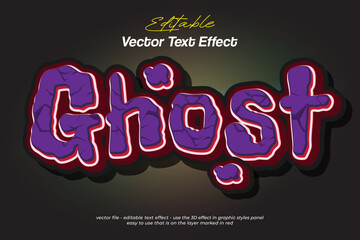 Ghost vector text effect editable horror and scary text style