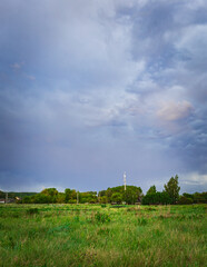 green fields and meadows of the countryside