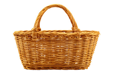 Wicker Basket Handwoven Brown Oval Container