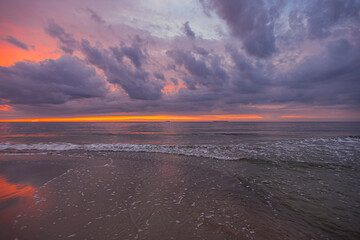 Baltic Sea beach at sunset