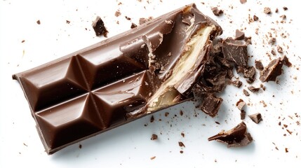 Broken chocolate bar, dark and light