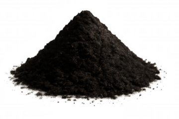 Dark fertile soil forming a mound, isolated on transparent background, ideal for agriculture and gardening projects