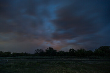 A thunderstorm is coming at night