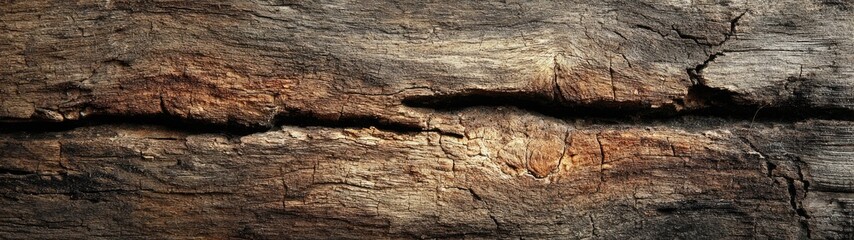 Aged wood texture with deep cracks