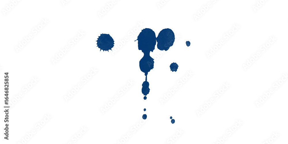 Poster a dark background with scattered blue spots and streaks creating an abstract pattern design element 