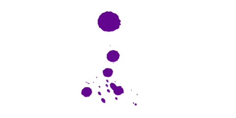 Purple blobs of varying sizes arranged vertically on a black background with pixelated edges