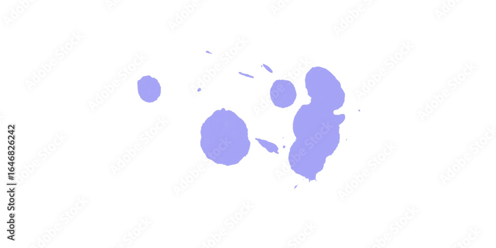 Poster a graphic representation of several light purple blobs against a stark black background with pixelat