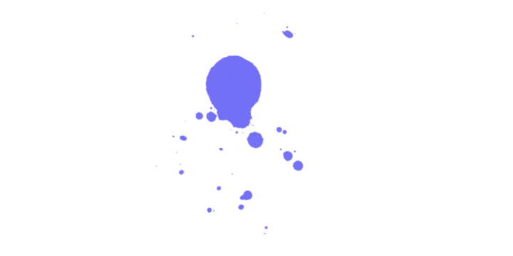 A scattered array of blue and gray pixels on a black background with a central circular shape present