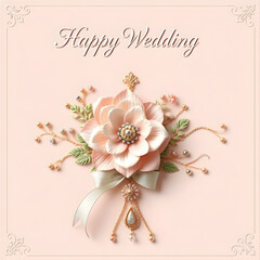happy wedding card flower