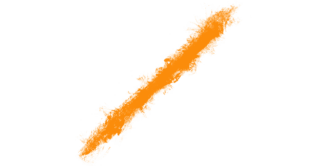A diagonal orange jagged line against a black background with pixelated edges and rough texture appearance