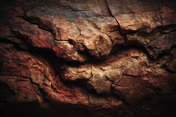 Fototapeta premium Textured, cracked, dark brown wood