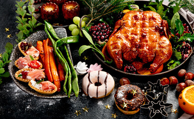 Christmas holidays table setting concept
