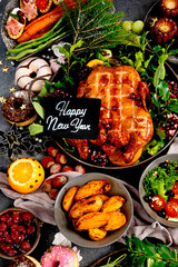 Christmas holidays table setting concept