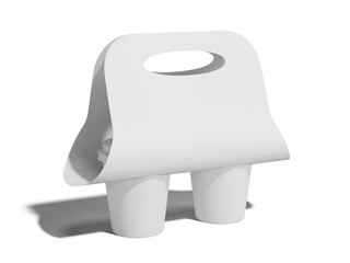 Blank Coffee cups takeaway with carrier Holder