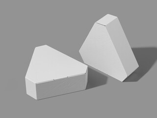 White Blank Egg Box Mockup Triangular Carton Package