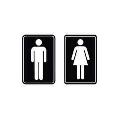 Restroom Signage with Male and Female Icons Depicting Gender Identity and Public Facilities Symbolism in a Modern Graphic Design