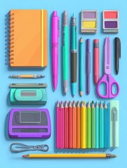 Obraz premium school supplies on a table